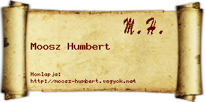 Moosz Humbert névjegykártya